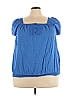 Lane Bryant Outlet 100% Cotton Blue Short Sleeve Blouse Size 22 - photo 1