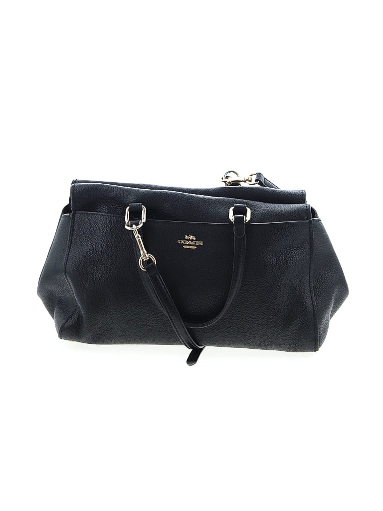 Coach 100% Leather Blue Black Leather Satchel One size - photo 1