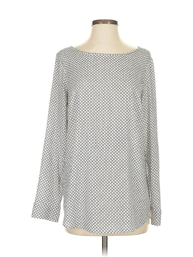 Pre-owned Ann Taylor Long Sleeve Blouse In Gray