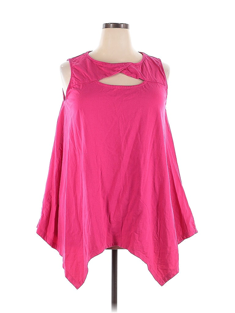 Roaman's 100% Cotton Pink Sleeveless T-Shirt Size 22 - photo 1