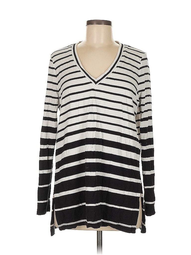 Pre-owned Ann Taylor Loft Outlet Long Sleeve T-shirt In Silver