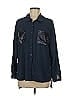 G by Giuliana Rancic 100% Viscose Blue Long Sleeve Button-Down Shirt Size L - photo 1