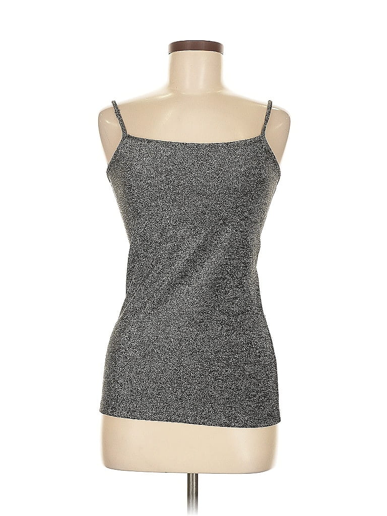 Pre-owned Ann Taylor Factory Sleeveless Top Silver Sweetheart Neckline Tops