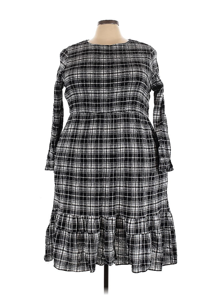 Terra & Sky Plaid Black Casual Dress Size 3X - photo 1