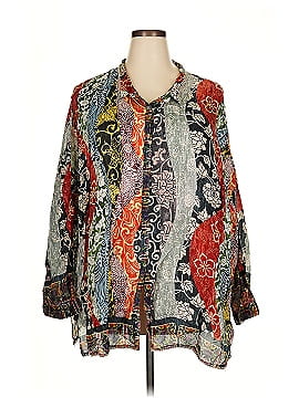 Johnny Was Long Sleeve Silk Top