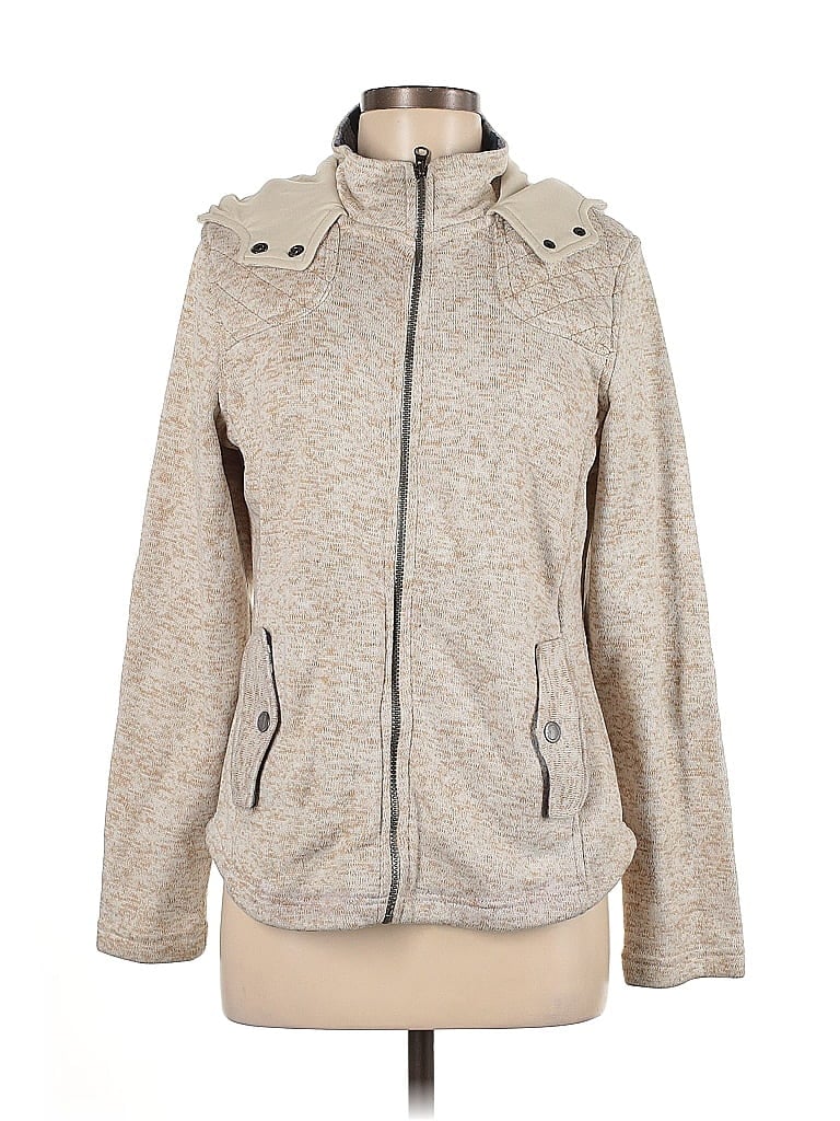 Natural Reflections 100% Polyester Tan Zip Up Hoodie Size M - photo 1