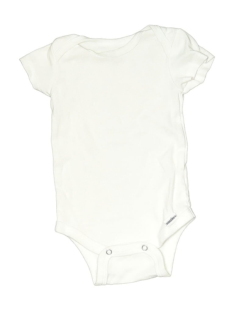 Gerber Solid Ivory Short Sleeve Onesie Size 0-3 mo - photo 1