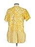 LOGO by Lori Goldstein Yellow Short Sleeve Blouse Size S - photo 2