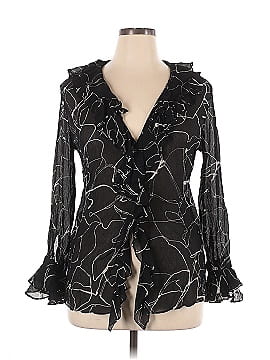 Chico's Design Long Sleeve Silk Top