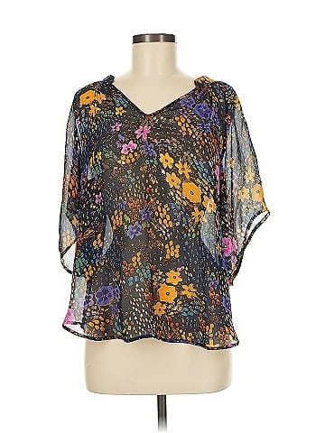 Fei 3/4 Sleeve Silk Top (view 1)