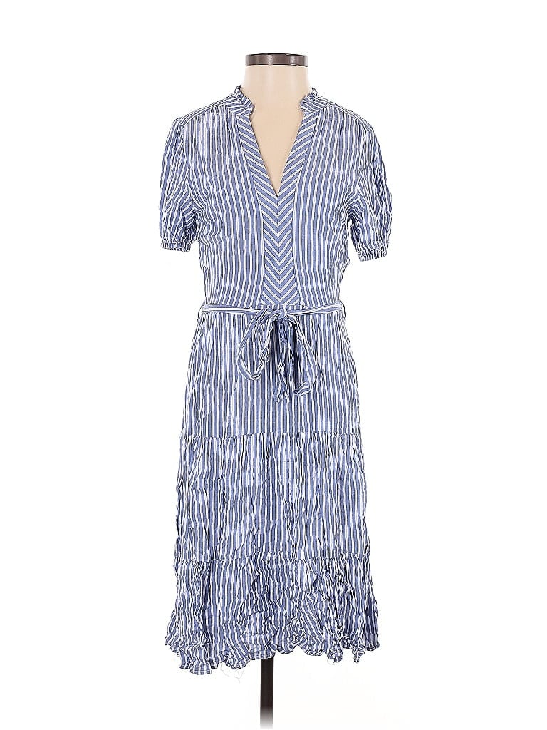 Monteau 100% Rayon Stripes Blue Casual Dress Size S - photo 1