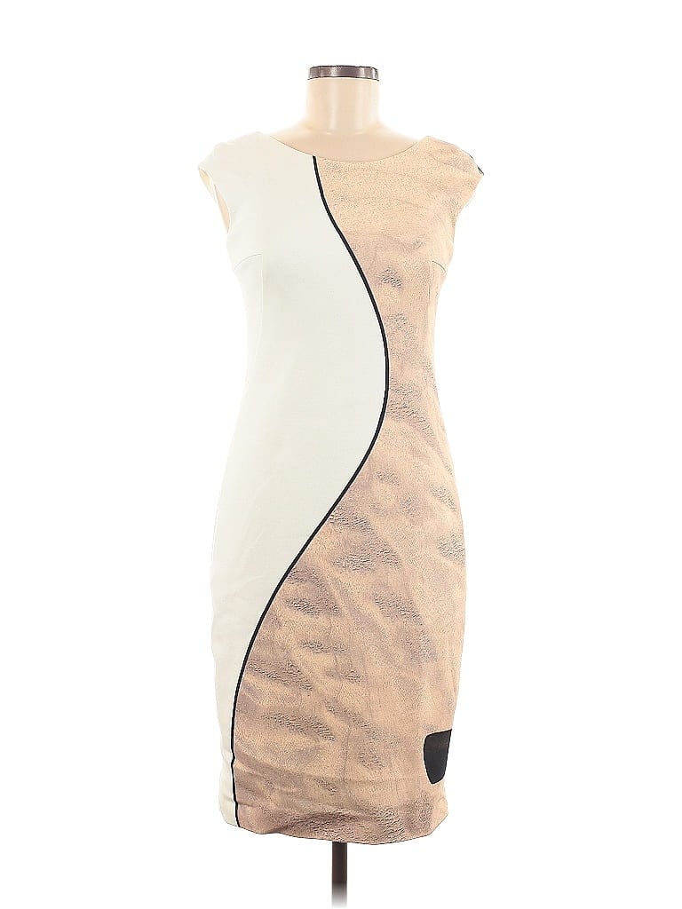 Akris Punto Graphic Tan Cocktail Dress Size 6 - photo 1