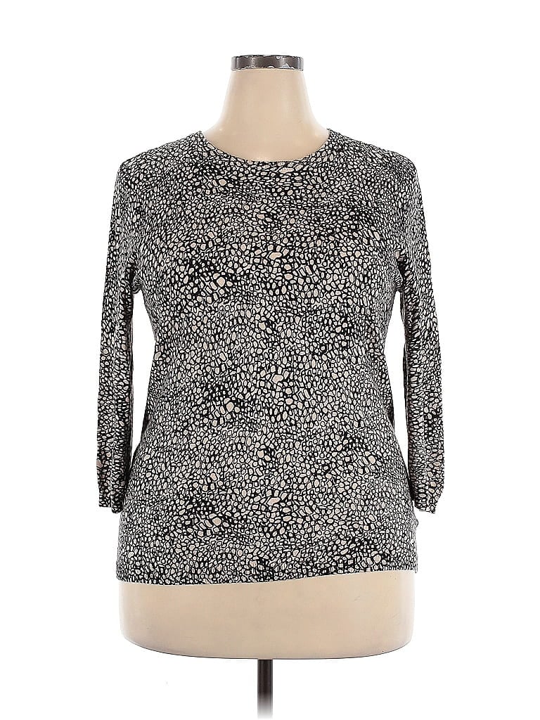 Dana Buchman Animal Print Silver Cardigan Size XL - photo 1