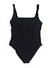Becca Solid Black One Piece Swimsuit Size L - photo 2