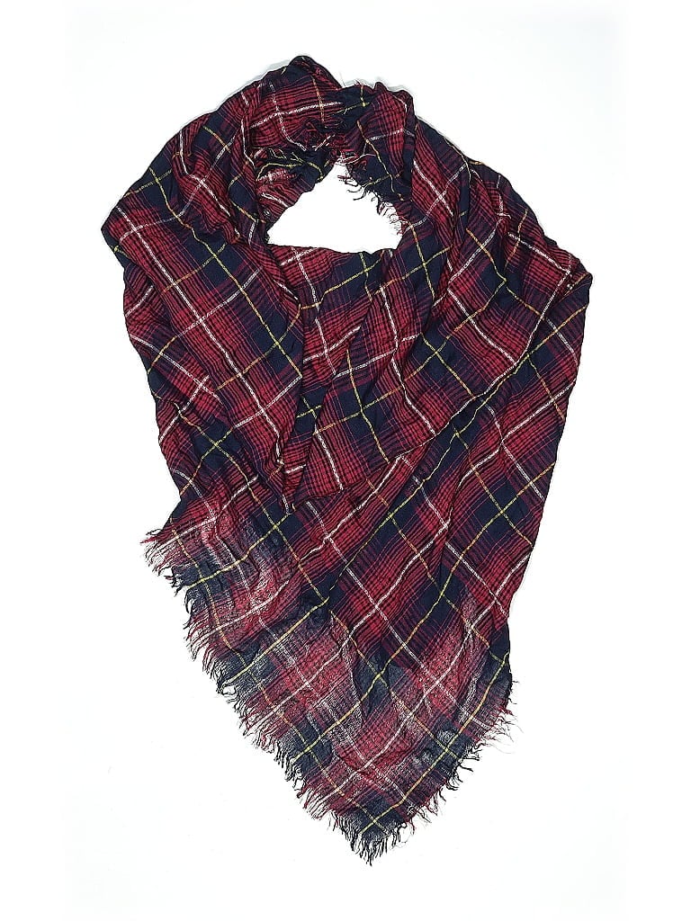 Francesca's 100% Polyester Plaid Burgundy Red Scarf One size - photo 1
