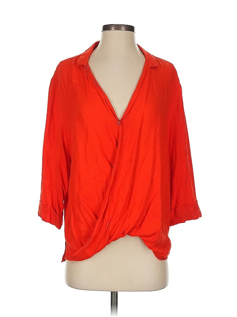 Pre-owned Ella Moss 3/4 Sleeve Blouse In Red
