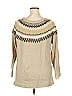 Roaman's Chevron-herringbone Tan Pullover Sweater Size 14 - photo 2