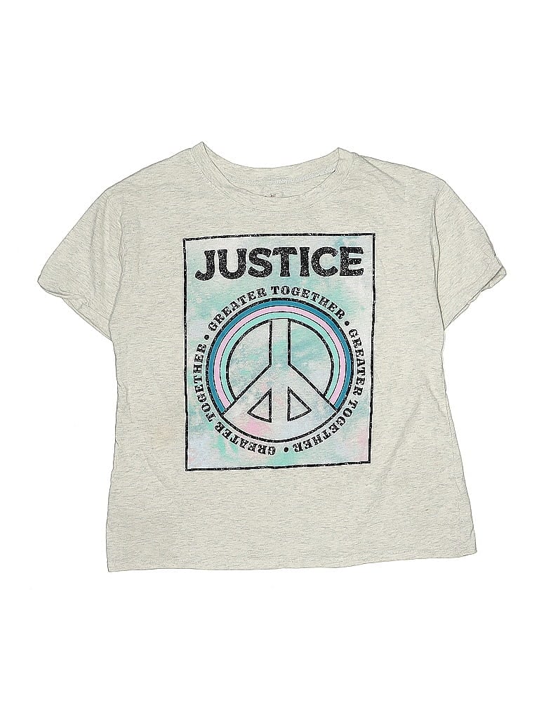 Justice Silver Short Sleeve T-Shirt Size 10 - photo 1