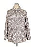 Foxcroft 100% Cotton Paisley Silver Long Sleeve Button-Down Shirt Size 18 - photo 1