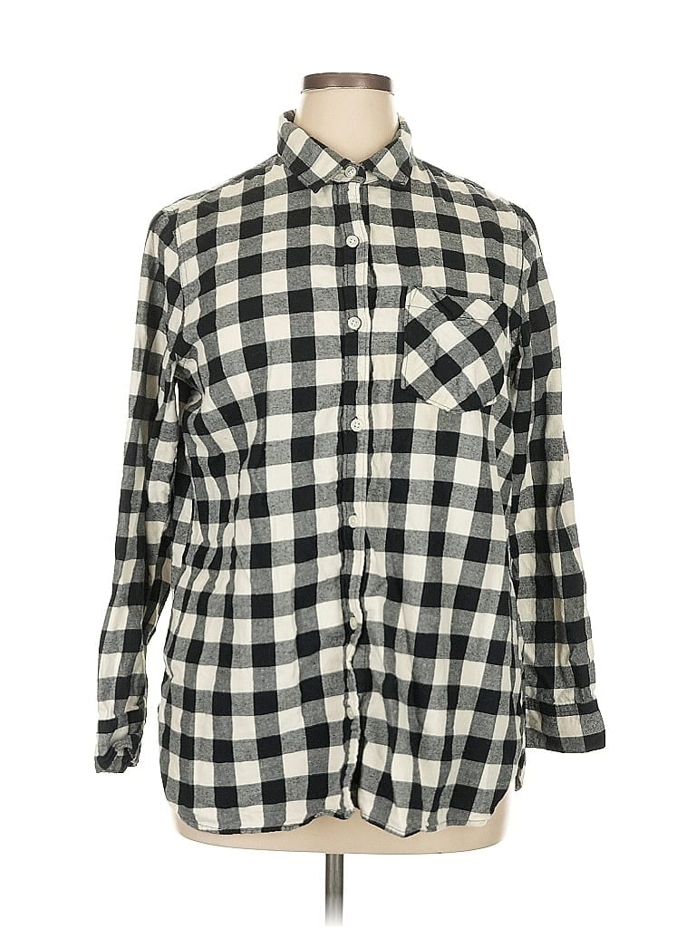 Pre-owned Old Navy Long Sleeve Button Down Shirt In Black