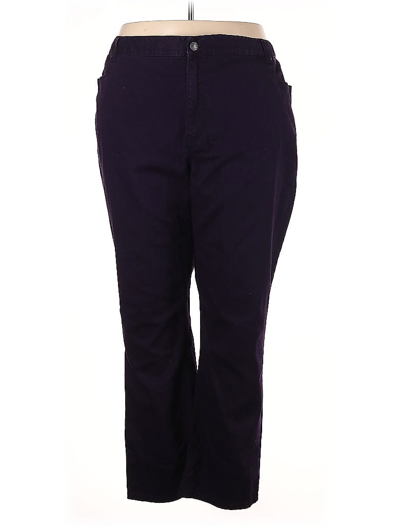 Catherines Solid Purple Casual Pants Size 30 - photo 1