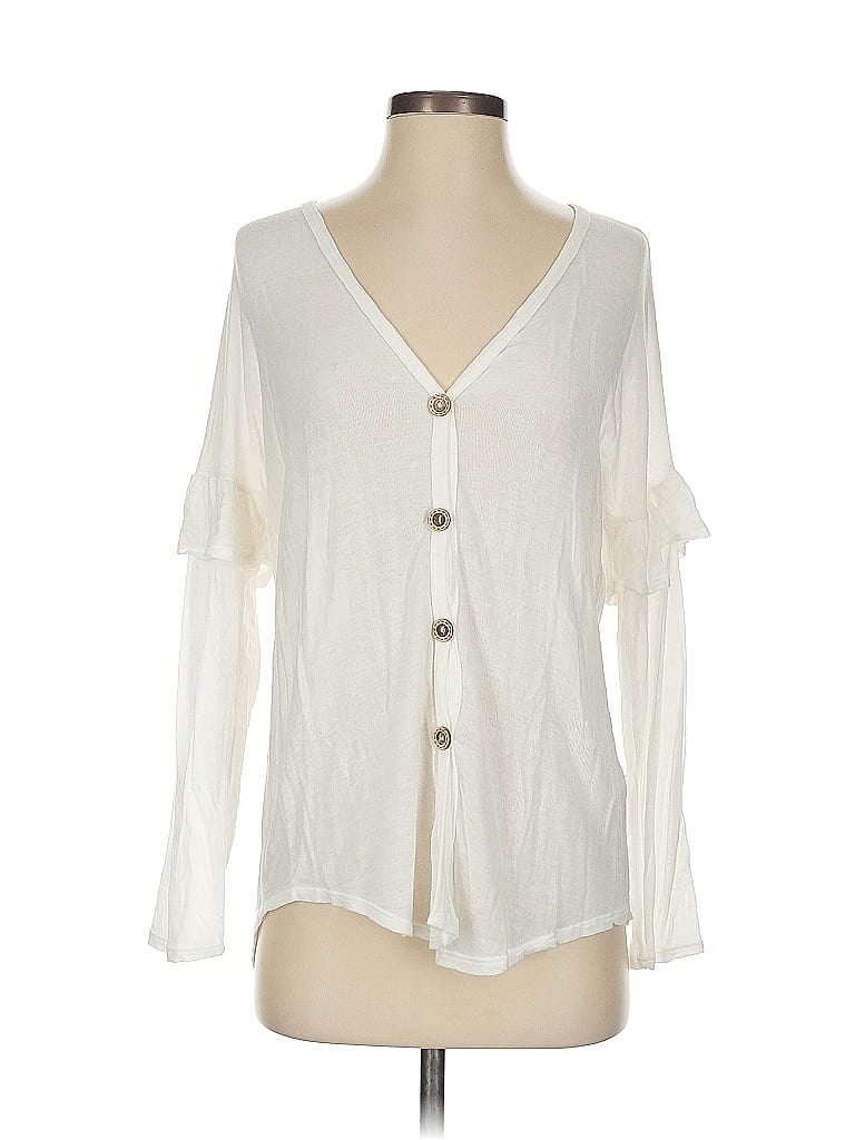 Pre-owned Bibi 3/4 Sleeve Blouse In White