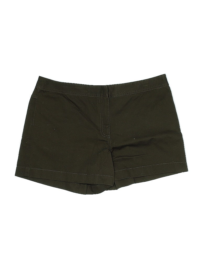 Ann Taylor LOFT 100% Cotton Solid Green Khaki Shorts Size 10 - photo 1