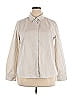 Foxcroft Stripes Ivory Long Sleeve Button-Down Shirt Size 18 - photo 1