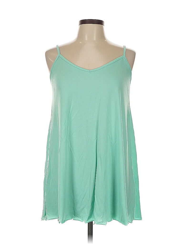Pre-owned Acting Pro Tank Top Green Halter Neckline Tops
