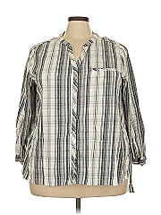 Roaman's 3/4 Sleeve Button Down Shirt