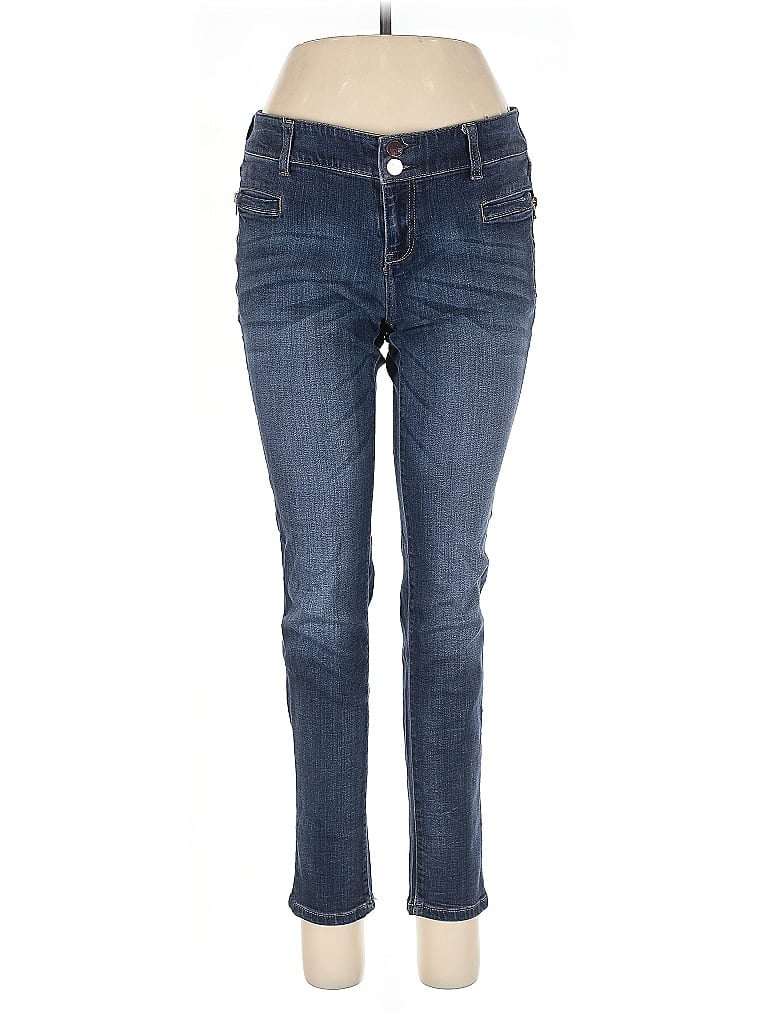 Soho JEANS NEW YORK & COMPANY Solid Blue Jeans Size 6 - photo 1