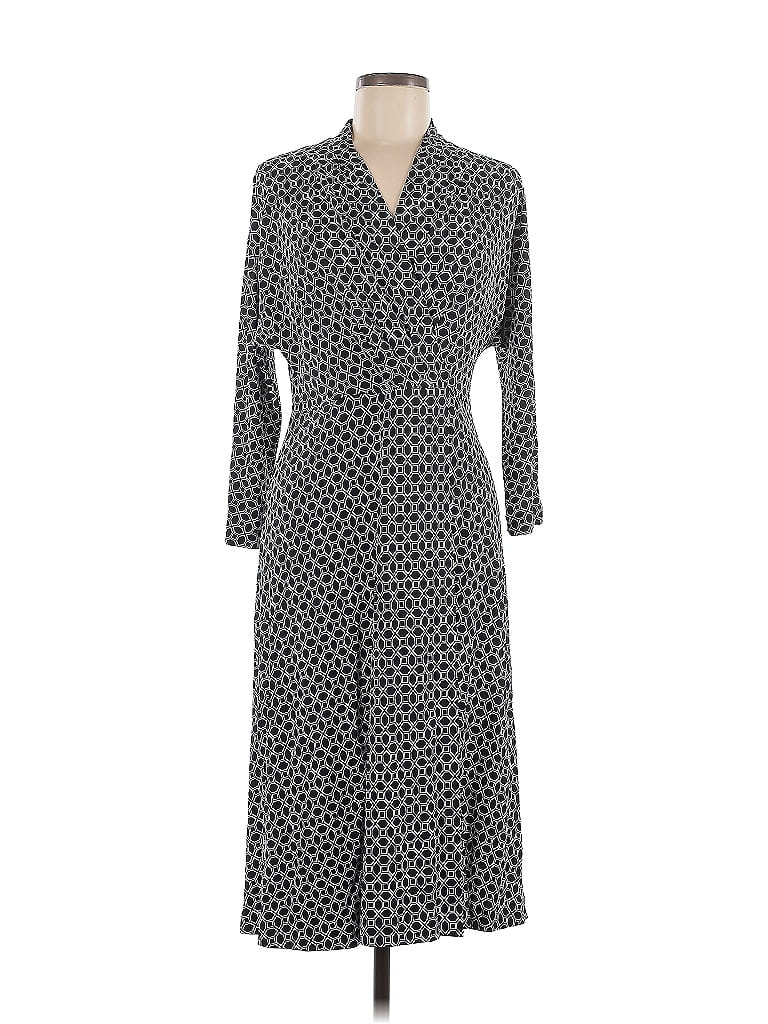 Kasper 100% Rayon Polka Dots Gray Casual Dress Size M - photo 1