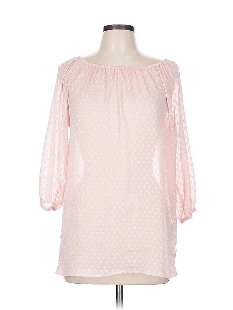 Pre-owned Jennifer Lopez 3/4 Sleeve Blouse In Pink