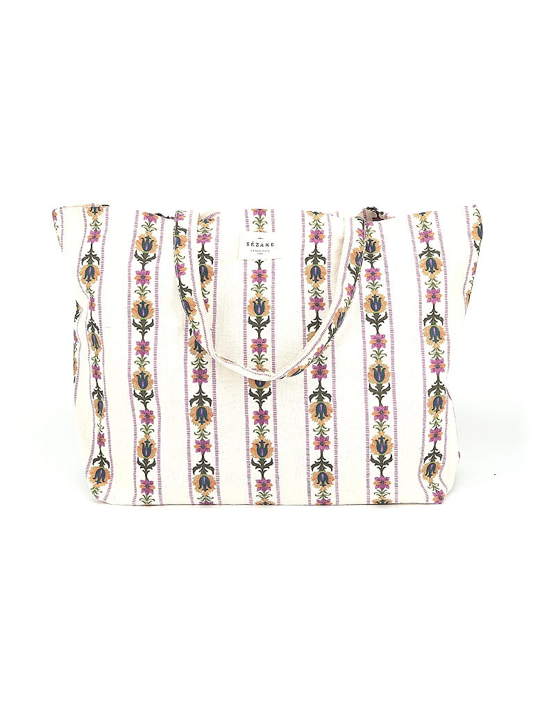 Sézane Print White Ivory Tote One size - photo 1