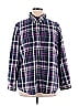 Lane Bryant 100% Cotton Purple Long Sleeve Button-Down Shirt Size 14 - photo 1