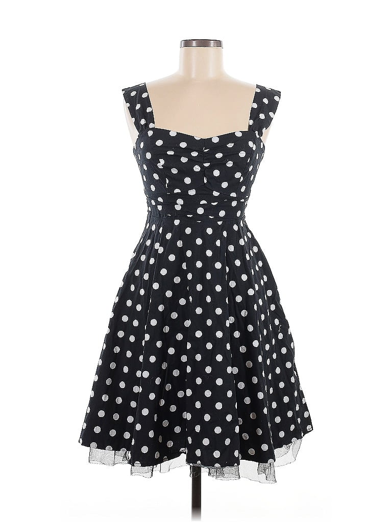 Hot Topic Polka Dots Black Cocktail Dress Size M - photo 1