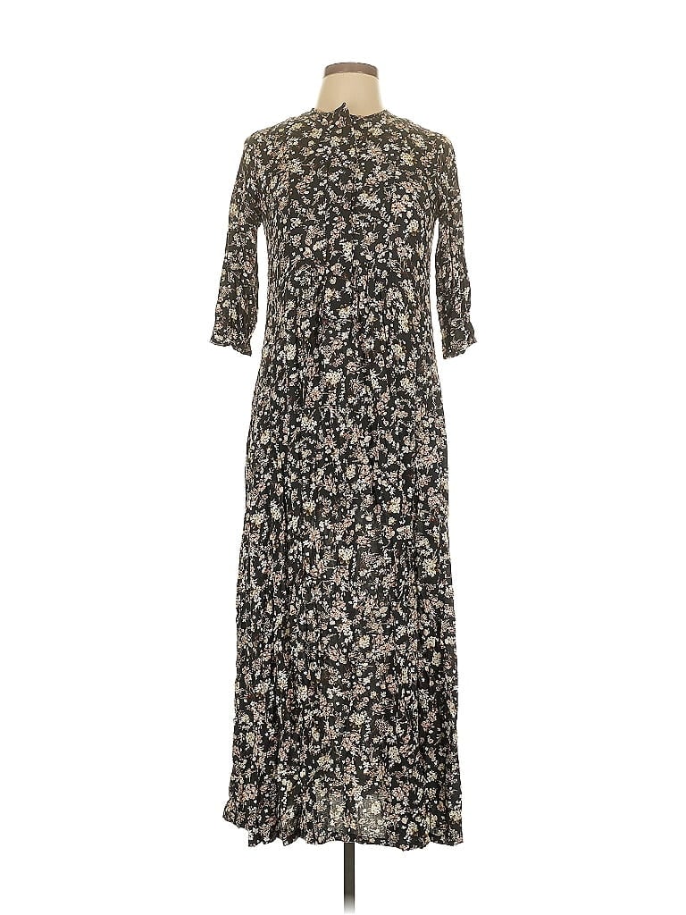 Pashmina 100% Viscose Print Brown Black Casual Dress Size XS - photo 1