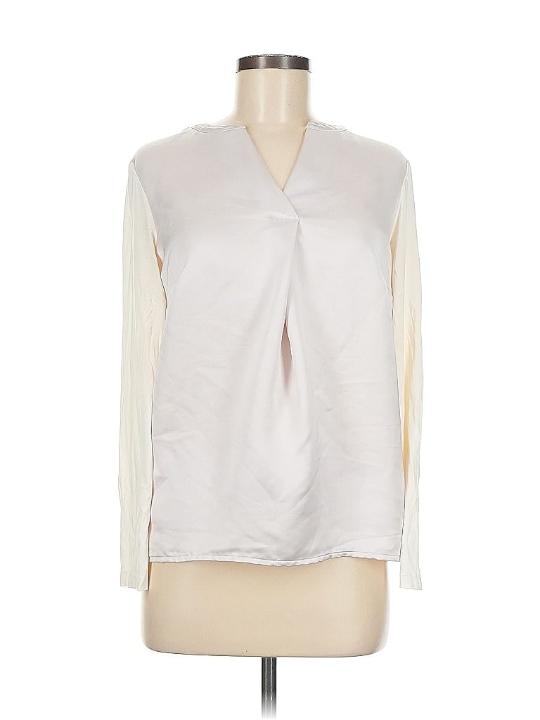 Pre-owned Calvin Klein Long Sleeve Blouse In White