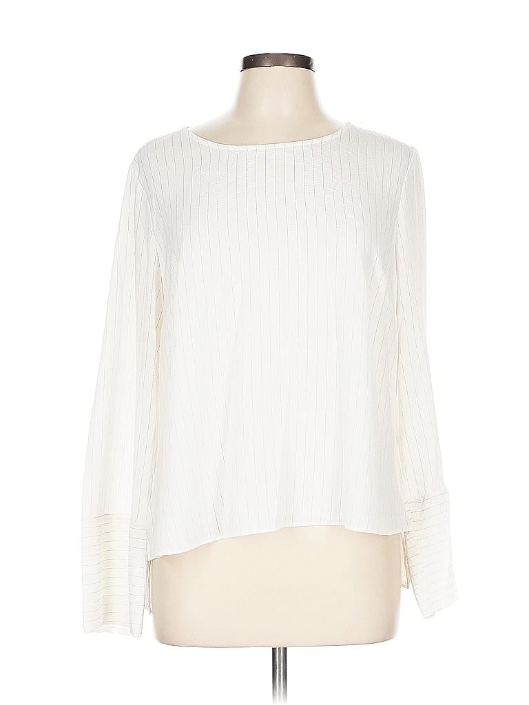 Pre-owned Apt. 9 Long Sleeve Blouse In White