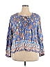 Suzanne Betro 100% Rayon Blue 3/4 Sleeve Blouse Size 4X - photo 1