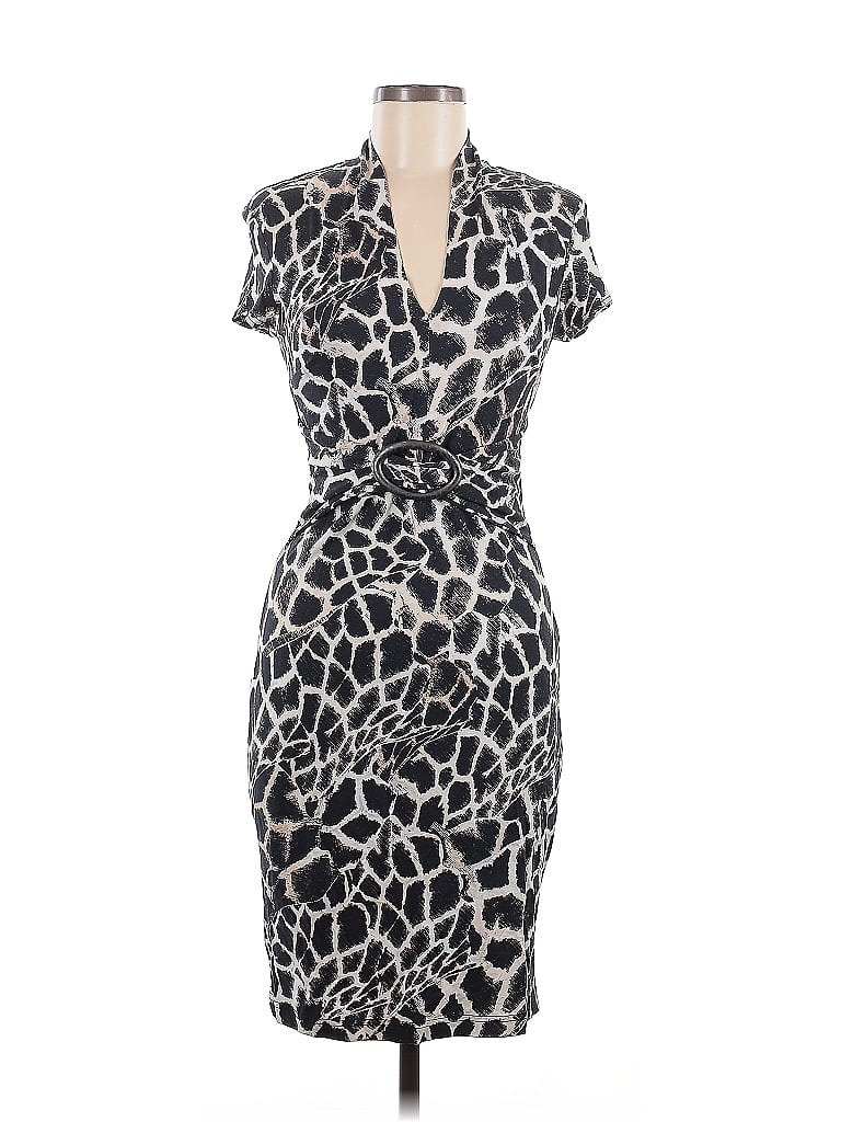 Joseph Ribkoff Animal Print Gray Cocktail Dress Size 6 - photo 1