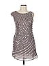 Greylin 100% Polyester Metallic Silver Cocktail Dress Size M - photo 1