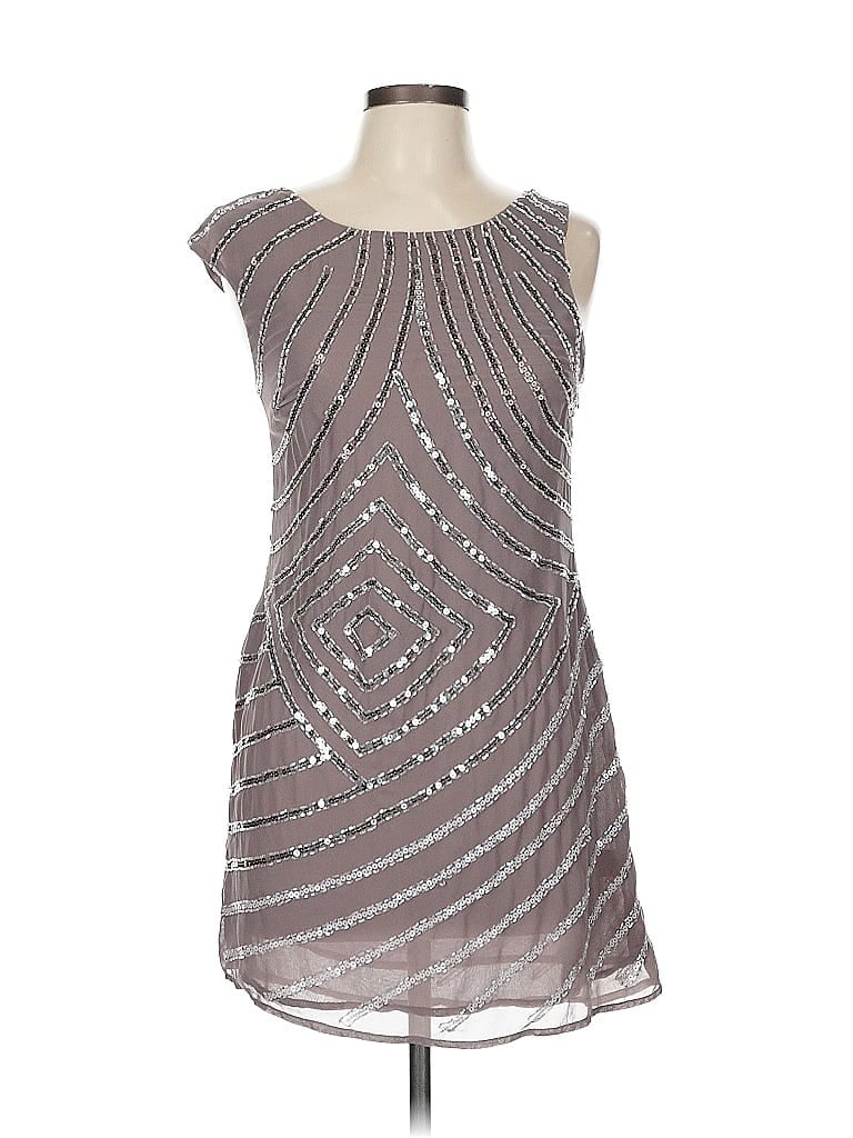 Greylin 100% Polyester Metallic Silver Cocktail Dress Size M - photo 1