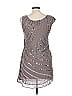 Greylin 100% Polyester Metallic Silver Cocktail Dress Size M - photo 2