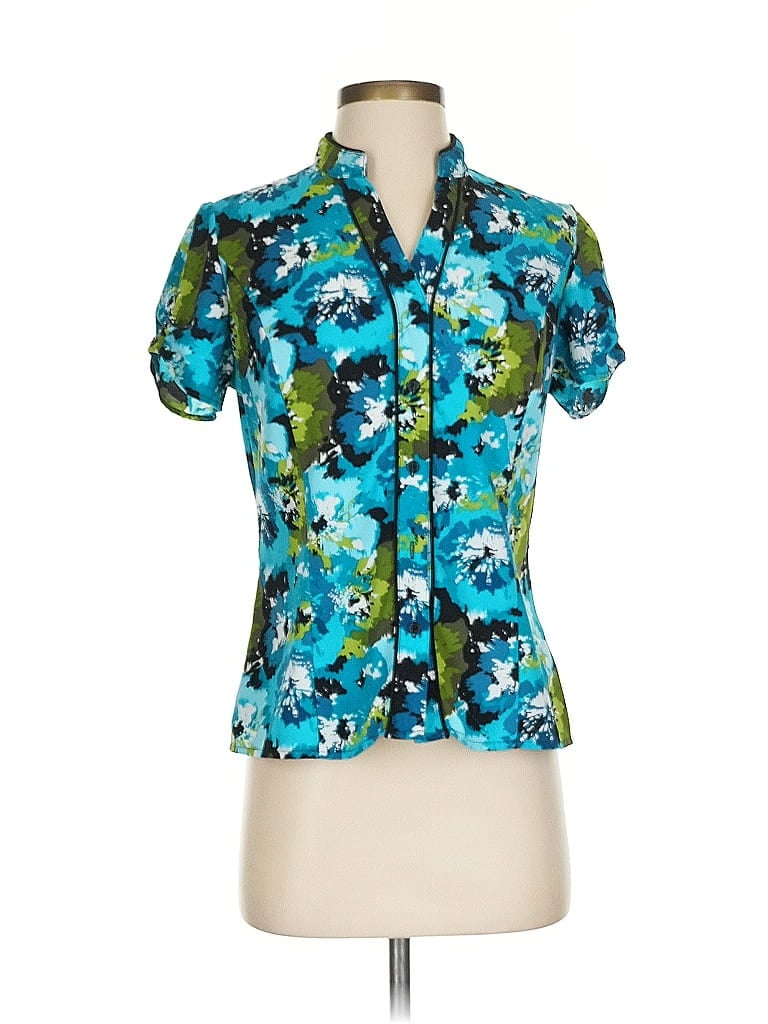 Click to view more detailed imagery on our partner's website Pre-owned East5th Short Sleeve Blouse In Blue