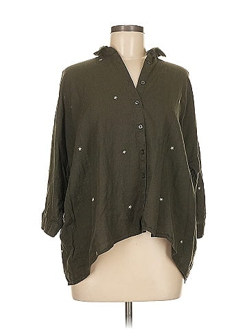 Zara Basic 3/4 Sleeve Button-Down Shirt (view 1)