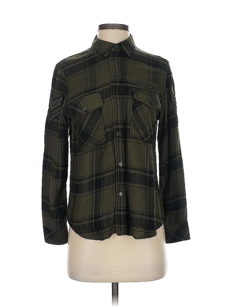 Pre-owned Rails Long Sleeve Button Down Shirt In Green