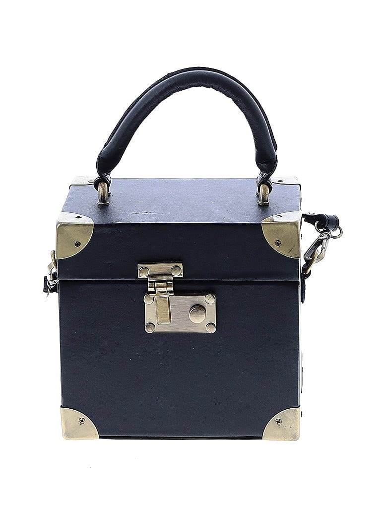 Unbranded 100% Leather Color Block Blue Black Leather Satchel One size - photo 1