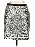 Ann Taylor LOFT Outlet 100% Polyester Metallic Silver Formal Skirt Size 14 - photo 2