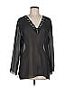 Chico's 100% Silk Black Long Sleeve Silk Top Size M - photo 1